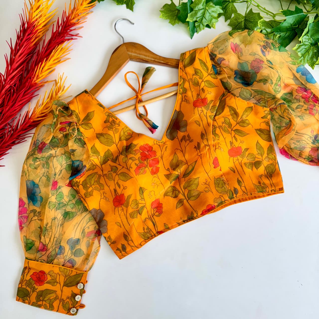 Kalamkari Organza Designer Blouse
